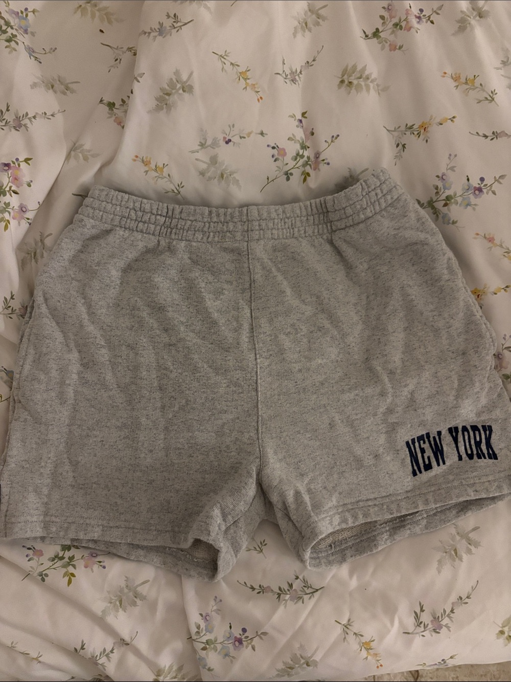 Brandy Melville Gray 'New York' Athletic Cotton Shorts